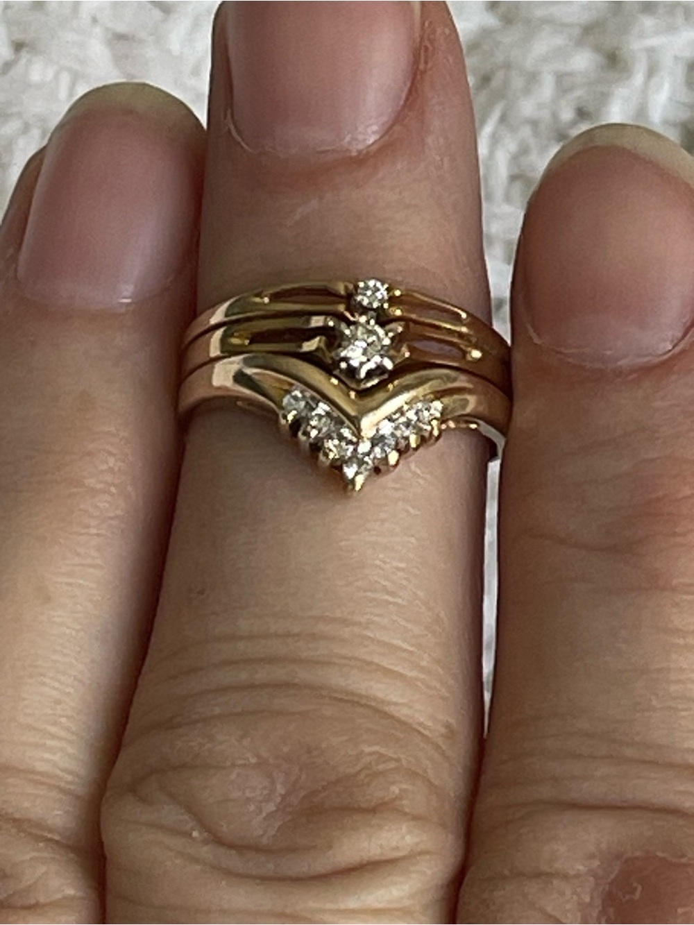14k Multi-Band Wedding Set - approx size 5 - Picture 3 of 10